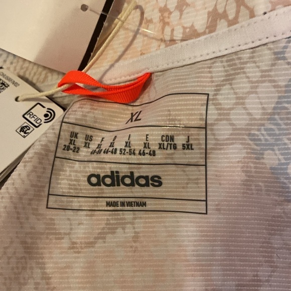 NWT Adidas Fast Running Jacket women’s tan blue X-Large #Gift - Picture 11 of 11